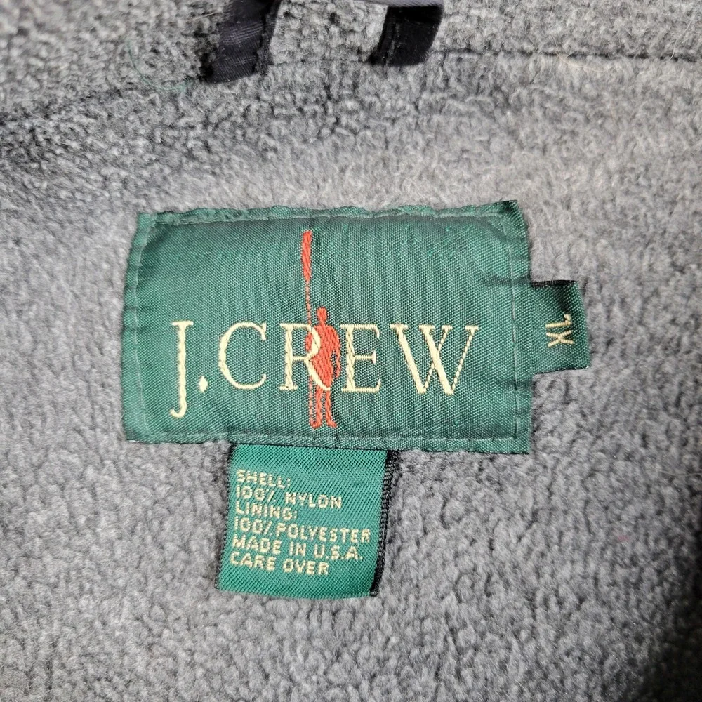 Vintage J Crew Jacket Mens XL Oarsman Nylon Fleece Lined Bomber USA 90s‎ Winter